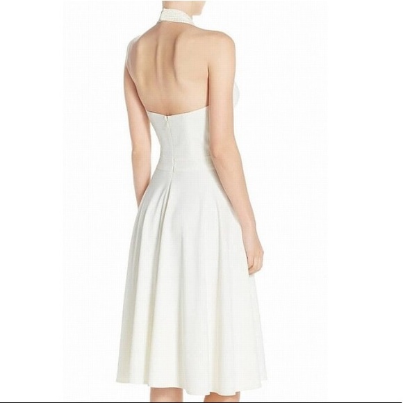 NWT, SZ 4 Halston Heritage white fit and flare cocktail dress. - Picture 5 of 9
